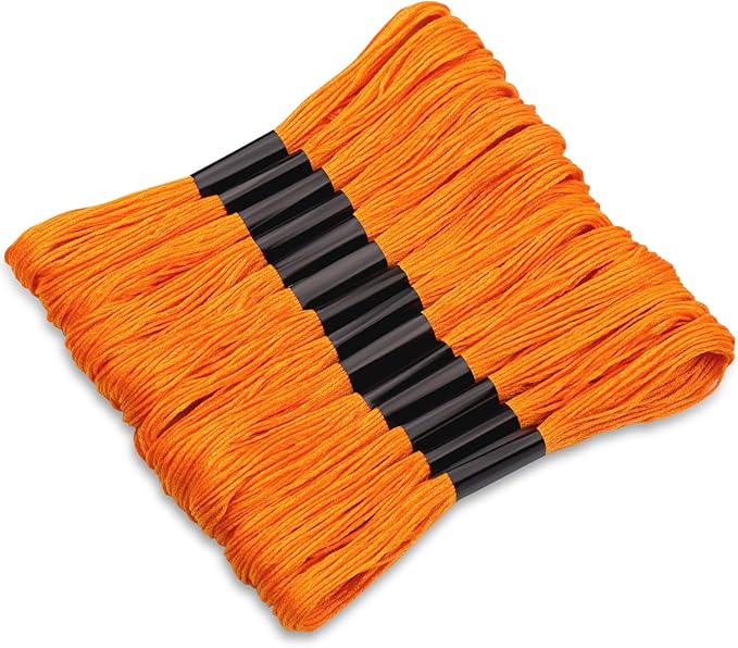 14 Skeins Embroidery Floss, 8m Orange Embroidery Thread, Cross Stitch for DIY Making, Embroidery Crafts