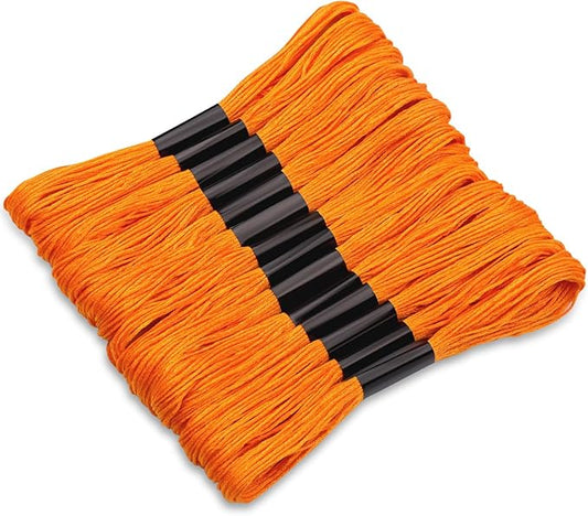 14 Skeins Embroidery Floss, 8m Orange Embroidery Thread, Cross Stitch for DIY Making, Embroidery Crafts