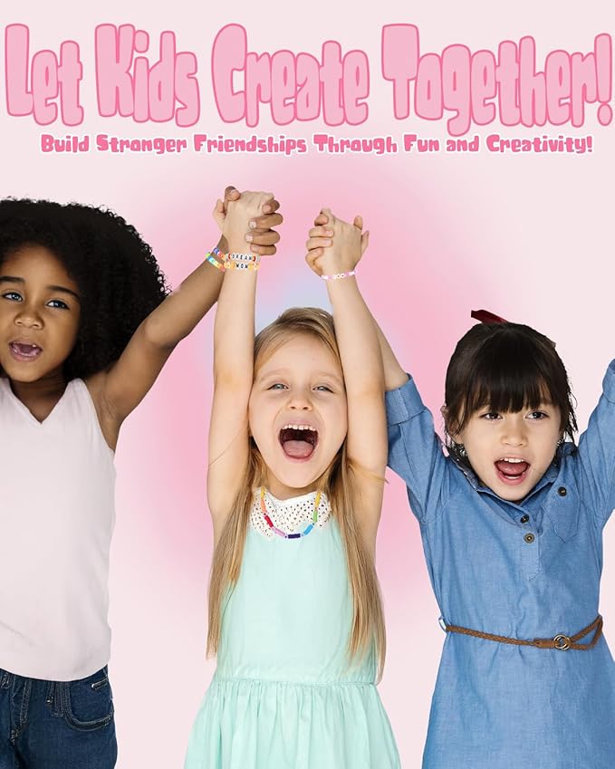 BestNow Clay Beads Bracelet Making Kit Toys for Girls Kids Charms Kit 18 Colors Friendship Bracelet Kit Letter Beads DIY Crafts Teen Girl Gifts Toys for Ages 6 7 8 9 10 11 12