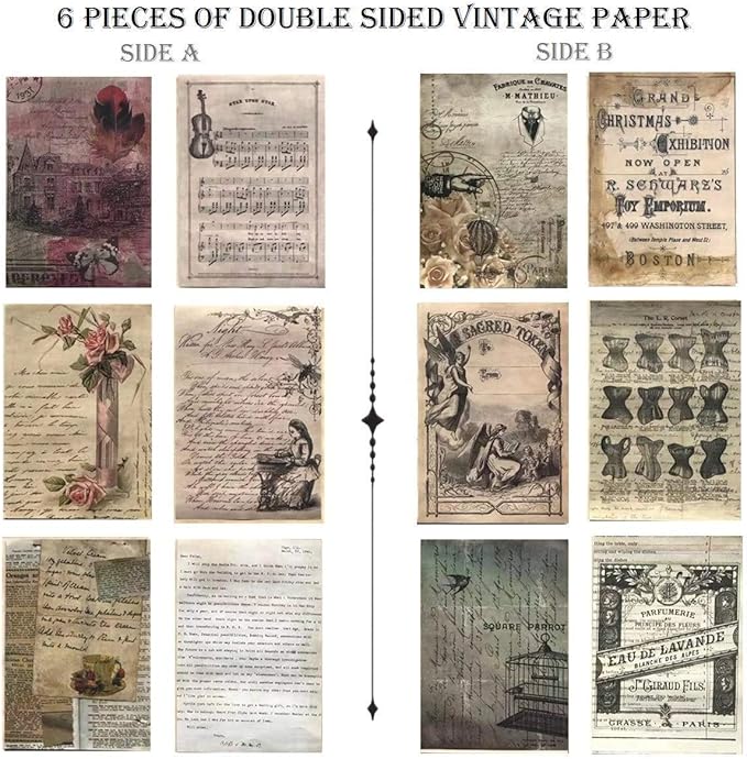 Scrapbook Embellishments: Vintage Ephemera Elements for Decoupage, Journaling, Notebooks, or Scrapbook Projects, Artsy Antique Paper Supplies, Old-Time Memorial Journal Kit (Renaissance)