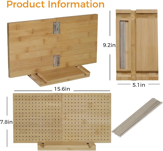 Crochet Blocking Board with Pegs & Accessories - 15.5x7.7 inch Knitting Board for Granny Square, Perfect Gift for Grandma & Mom, Complete Crochet Tool Kit.