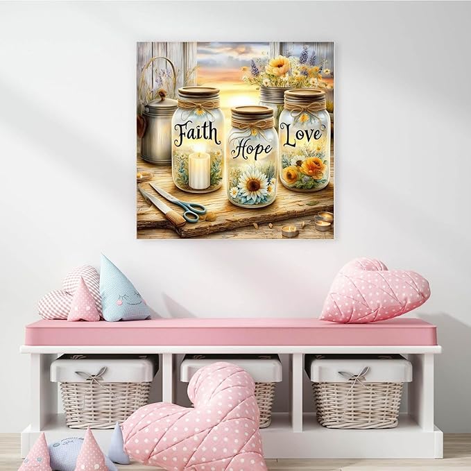 faith cross stitch kits for adults - stamped crossstitching kits preprinted 11 count cross-stitch kit for beginner, 11ct prestamped easy pattern needlepoint kits crafts for decor