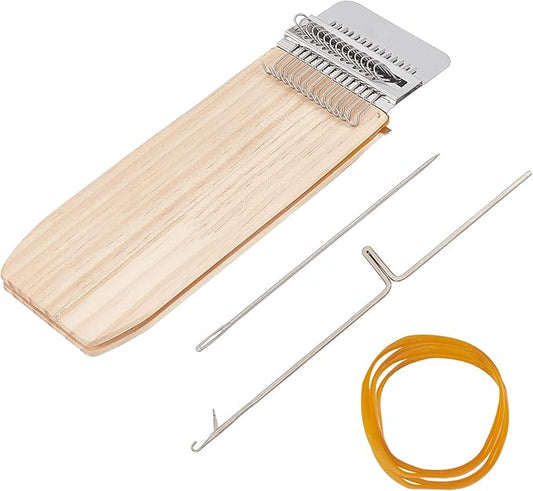 arricraft Wood Knitting Looms, Mini Weaving Frame Loom Kit with Pin Rubber Findings for DIY Weaving Arts, Repair Clothes, Mending Jeans