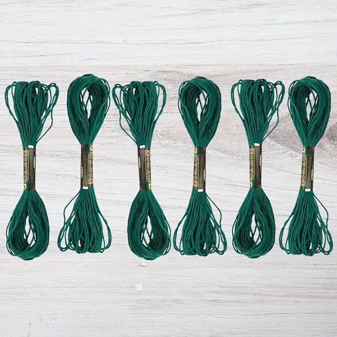 embroidery floss pack – 6 skeins, 8.7 yards each – dark teal embroidery floss for needlework, diy bracelets, crafting, weaving