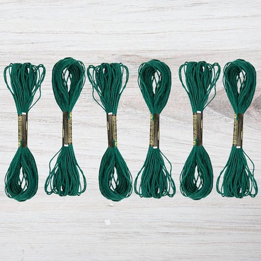 embroidery floss pack – 6 skeins, 8.7 yards each – dark teal embroidery floss for needlework, diy bracelets, crafting, weaving