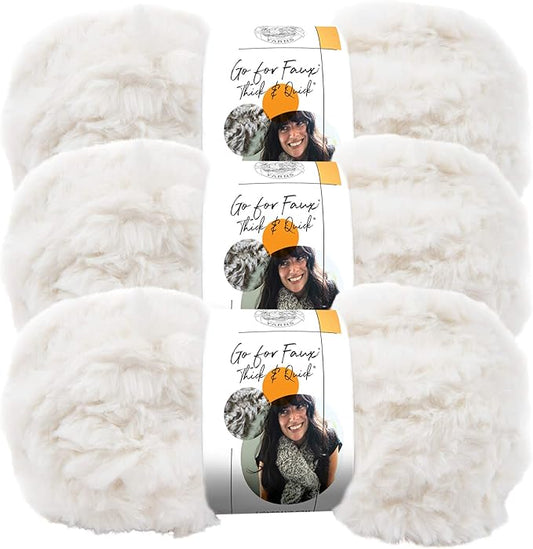 (3 Pack) Lion Brand Yarn Go for Faux Thick & Quick Bulky Yarn, Baked Alaska