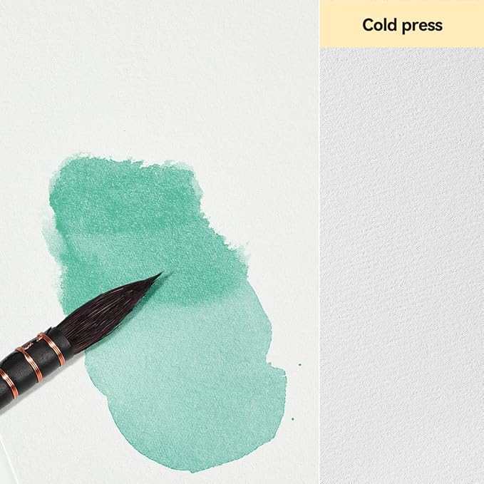 LIGHTWISH Watercolor Pad - A5 20 Sheets 100% Cotton 300GSM Cold Press Paper | Detachable with Backing Board | All-in-One Travel Watercolor Journal with Brush Holders & Storage Pockets