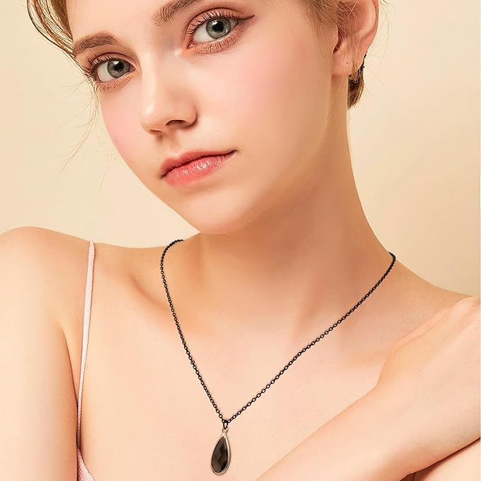 Lemonkey 33 Feet Metal Black Necklace Chains Cable O-Shaped Links Chains Bulk for Jewelry Making DIY Craft Kit with Lobster Clasps Jump Rings