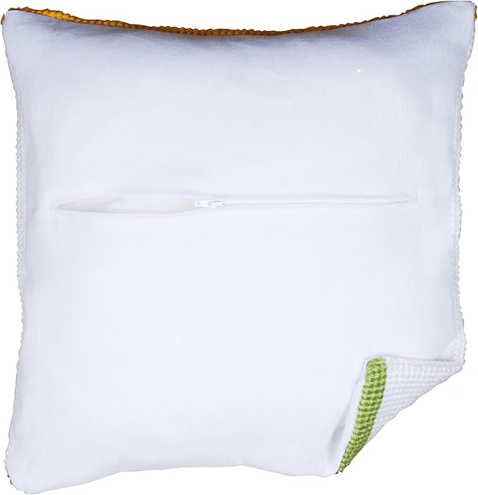 Thea Gouverneur Cushion Back Kit with Zipper - White - for Any 16x16 Inch (40x40cm) Cushion- Cross Stitch Creations - Embroidery - Embroidery Kit for Adults - 23.5904