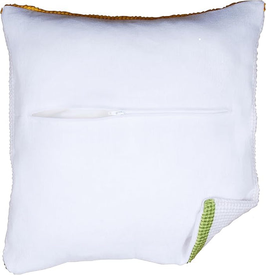 Thea Gouverneur Cushion Back Kit with Zipper - White - for Any 16x16 Inch (40x40cm) Cushion- Cross Stitch Creations - Embroidery - Embroidery Kit for Adults - 23.5904
