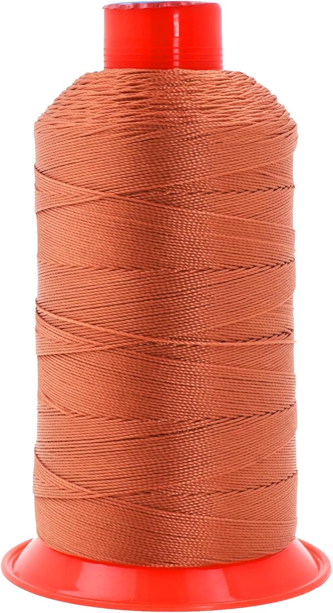 Mandala Crafts Size 207 630D T210 Bonded Nylon Thread - Rust 800 YDs Tex 210 Heavy Duty Sewing Threads for Leather, Jeans, Weaving, Outdoor Marine Upholstery