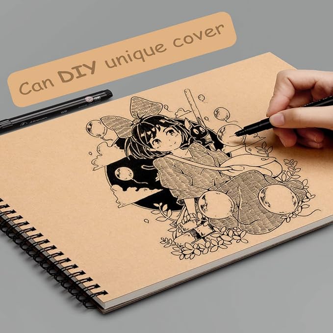 Sketch Book Pad, Drawing Paper 5.5" x 8.5" Spiral Bound, Bound (98lb/160gsm), Pack of 1, Durable Acid Free Sketchbook for Painting, 30 Sheets Each (1 Pack- 5.5"X8.5")