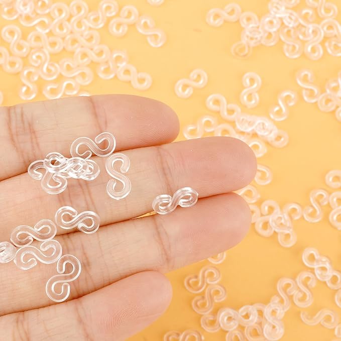 S Clips, 500 Pieces Boxed, Clear, Loom Rubber Plastic Band Clips, Bracelets DIY Making Refill Kit, Connectors Refills, Loom Bracelets DIY Handicrafts, Exquisite Gadgets