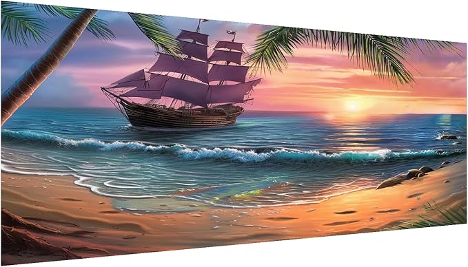 DOTZSO Landscape Large Diamond Painting Kits for Adults, Easy DIY 5D Round Full Drill Diamond Art kit Diamond Dot Crystal Gem Art and Craft for Beginners Home Wall Decor 27.5 X 15.7 Inches