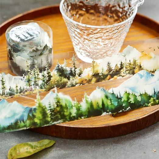 Landscape PET Tape Stickers for Scrapbook Supplies, 6 Rolls Transparent Nature Journal Stickers for Scrapbooking, Junk Journal Supplies, DIY Crafts (Forest Paths)