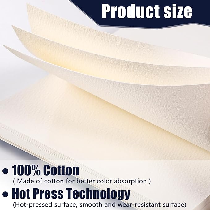 30 Sheets Watercolor Paper Pad, A5 (8.3 x 5.8) Hot Press Watercolor Paper, 140 lb/300 GSM Tearable Water Color Pad Watercolor Sketchbook for Art Painting, Drawing, Mixed Media