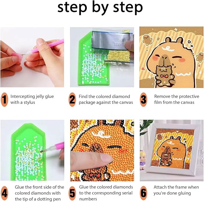 Mangpung Capybara Diamond Art Kits for Beginners, Capybara Diamond DIY Painting Kits, Full Drill Diamond Dots Paintings, Paint with Diamonds Pictures Art Painting DIY Crafts Kit Gift for DIY Lovers