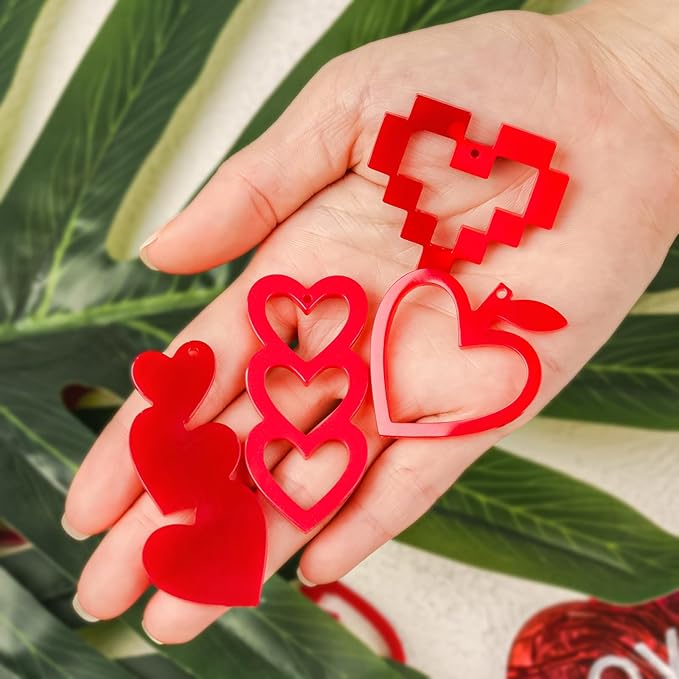YODOYO Christmas Resin Earrings Mold 5PCS Love Theme Earring Keychain Making Kit UV Resin Molds Silicone DIY Heart Earring Jewelry Making Supplies for Earrings, Necklaces, Pendants, Keychains