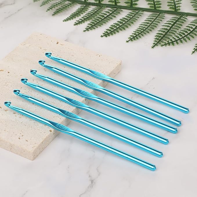 Abeillo 12PCS 5mm Crochet Hooks US Size H/8 Small Crochet Hook Set, Aluminum Crochet Needles for DIY Yarn Craft, Knitting Needles for Beginners Women Adults