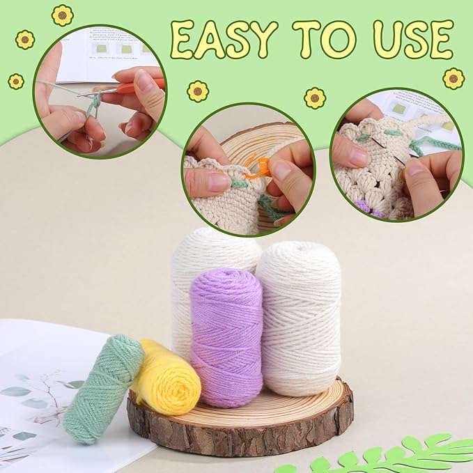 Pnytty Crochet Kit for Beginners Phone Bag Beginners Crochet Kit, Crochet Craft Starters Kits for Adults with Easy Step-by-Step Video Tutorials