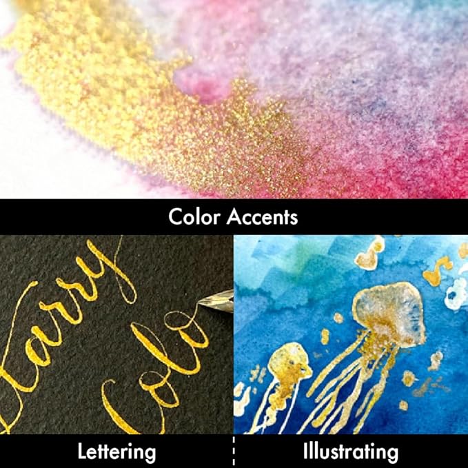 Kuretake GANSAI TAMBI STARRY COLORS, 6 colors set, Watercolor paint for Professional, for artists and crafters,Illustrations, Drawing, Lettering, Made in Japan