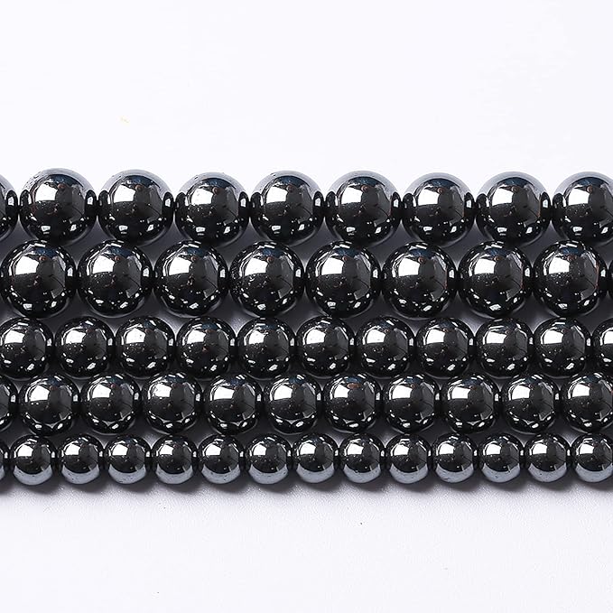 71pcs 6mm AAA Black Hematite Beads Natural Stone Gemstone Round Loose Beads for Jewelry Making DIY Bracelets Necklace Earrings