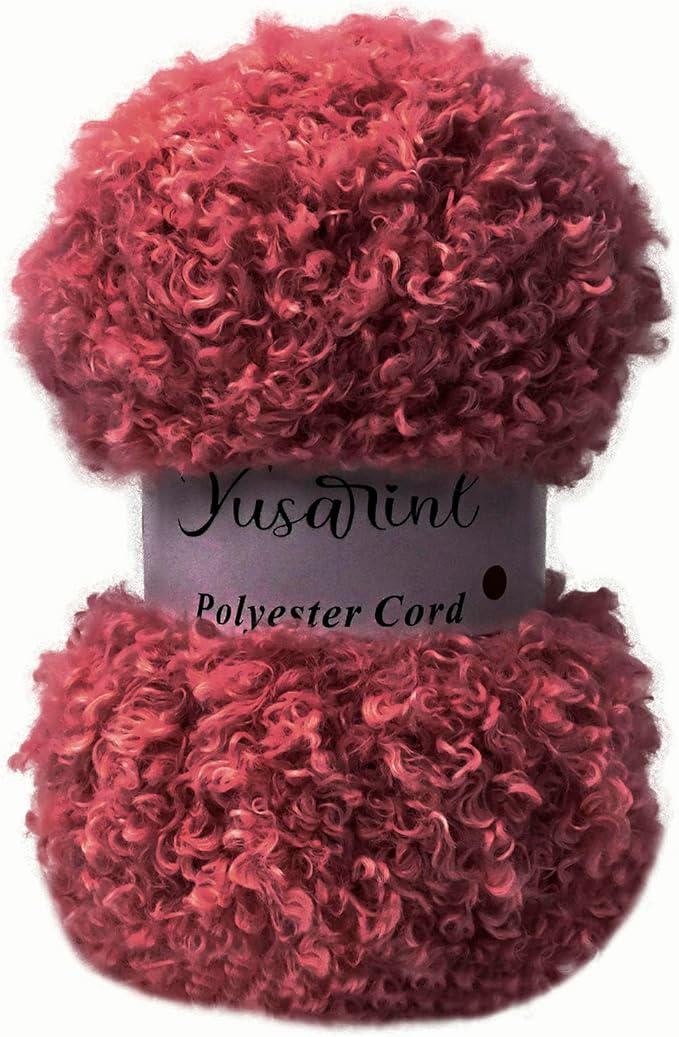 (32 Colors Available) Yusarinl Teddy Bear Yarn,Fuzzy Yarn for Crochet Polyester Plush Fur for Crafts Fluffy Fuzzy for Knitting(3.35 oz, 40 yds)-Red