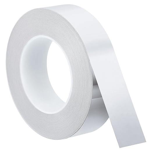 uxcell Metallic Tape, 1.38 in x 164 ft Self Adhesive Metalized Polyester Film Tape Waterproof Shiny Washi Tape for Walls Graphic Arts Gifts Wrapping Crafts Decoration, Gloss Silver