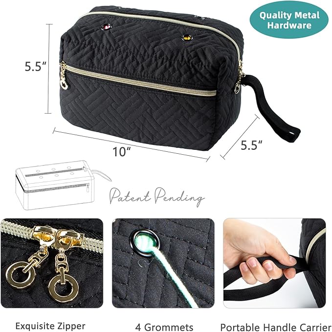 Small Crochet Bag Organizer - Knitting Yarn Storage for Crocheting Holder Accessories, Needles, Hooks, Gifts, Black, (AM370)