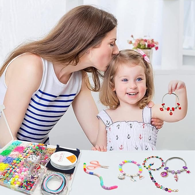 leitait girls toys bracelet making kit - 3000pcs charm jewelry making kit supplies,easter basket stuffers,unicorn/mermaid crafts birthday christmas gifts for girls ages 5 6 7 8 9 10 11 12 years old