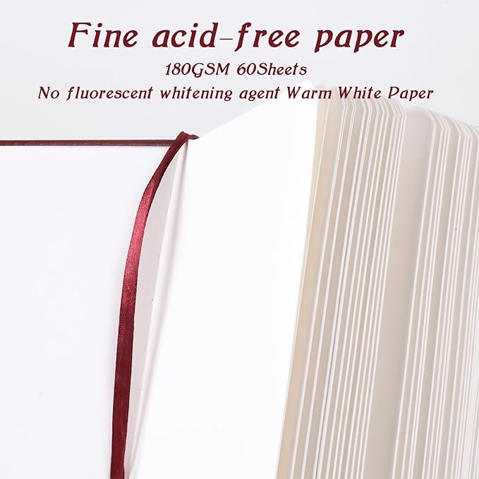 Mix Media Pad,3.5"x5.5" Small Hardcover Leather Art Sketchbook,60 Sheets(112lb/180gsm) Heavyweight Acid Free Artistic Painting Drawing Sketching Paper, Handy Pocket Journal Sketchbook.Wine Red