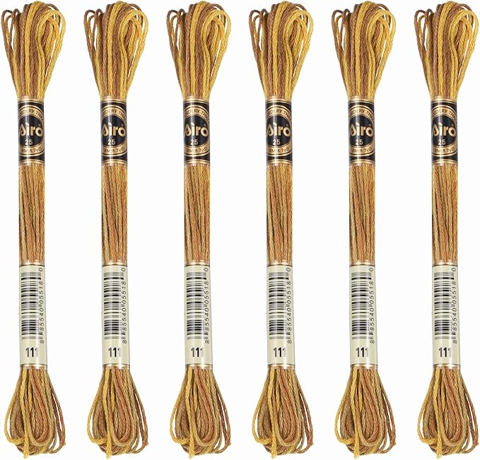 PATIKIL 6 Skeins Embroidery Floss, Polyester Embroidery Threads Bracelets String for Cross-Stitch Hand Embroidery, Gold Tone