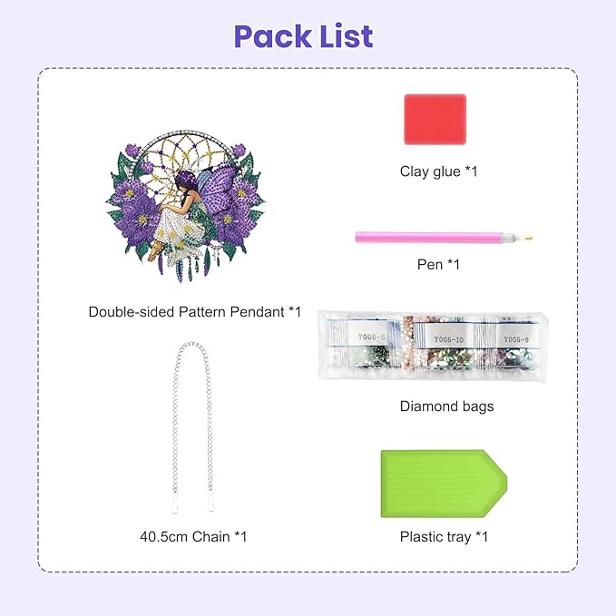 EOBROMD Diamond Hanging Art Kits for Adults Dreamcatcher, Diamond Art Painting Fairy Window Pendant Kits Suncatchers, DIY Special Shaped Rhinestone Adults, Home Wall Decor