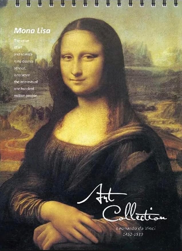 9" x 12" sketch book, top spiral bound sketch pad,90-sheets (68lb/100gsm), acid free art sketchbook artistic drawing painting writing paper for artists of all ages (mona lisa)