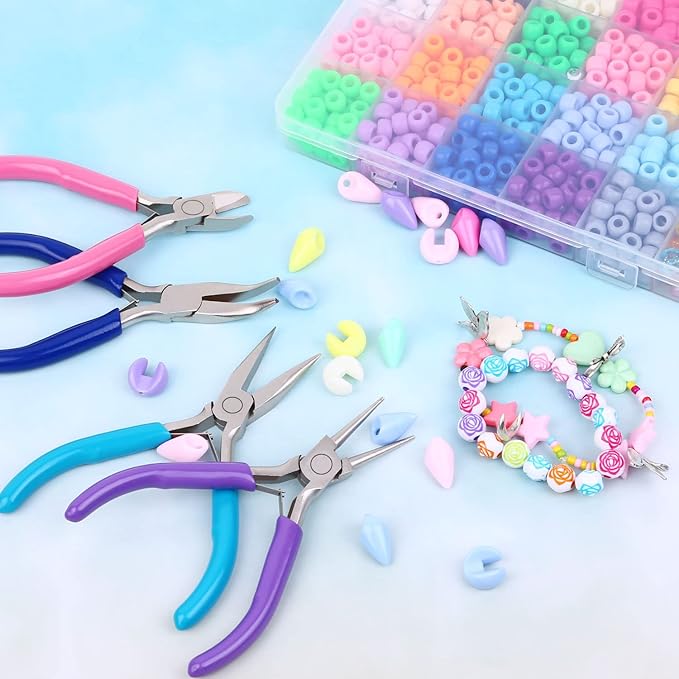 shynek 4pcs Jewelry Pliers Tools Kit for Crafts, Wire Wrapping, Jewelry Making Supplies