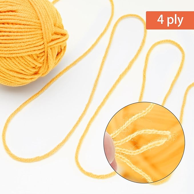 NICEEC 300g Soft Assorted Colors Yarn - Sport Weight,100% Acrylic, 4 Ply, Bonbons Yarn for Crochet & Knit, DIY Project Starter Kit for Kids or Adults(Total 870yds) - Series 14