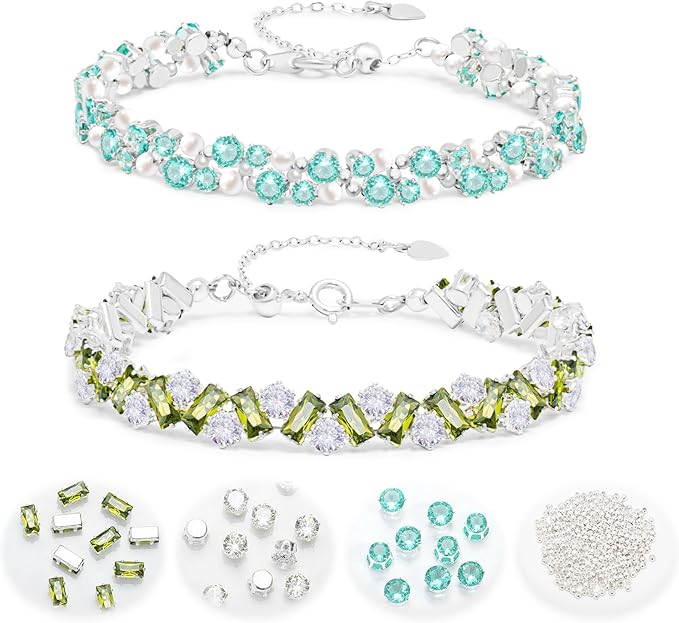 Cikuco Jewelry Making Kit,Crafts Kits for Adults, Jewelry Making Supplies Kit,Rhinestone Bracelet for Women,Tennis Bracelets for Women,Jewelry Making Kit for Girls,Gift Crafts for Kids,Gifts for Girl