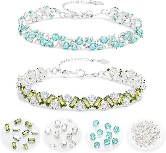 Cikuco Jewelry Making Kit,Crafts Kits for Adults, Jewelry Making Supplies Kit,Rhinestone Bracelet for Women,Tennis Bracelets for Women,Jewelry Making Kit for Girls,Gift Crafts for Kids,Gifts for Girl