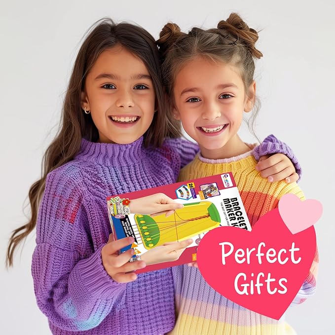bracelet making kit for girls - friendship bracelet kit - christmas gifts for ages 6 7 8 9 10 11 12 year old girl birthday gifts, arts and crafts for kids ages 8-12 teen bracelets diy maker pink coral