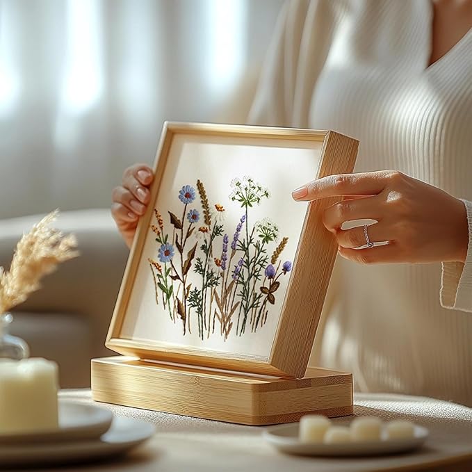 COCOMOX 3 Sets Embroidery Practice Kits, Flower Pattern Embroidery Kit for Beginners Adults, Hand Embroidery Kit, Easy to Follow Instruction and Video