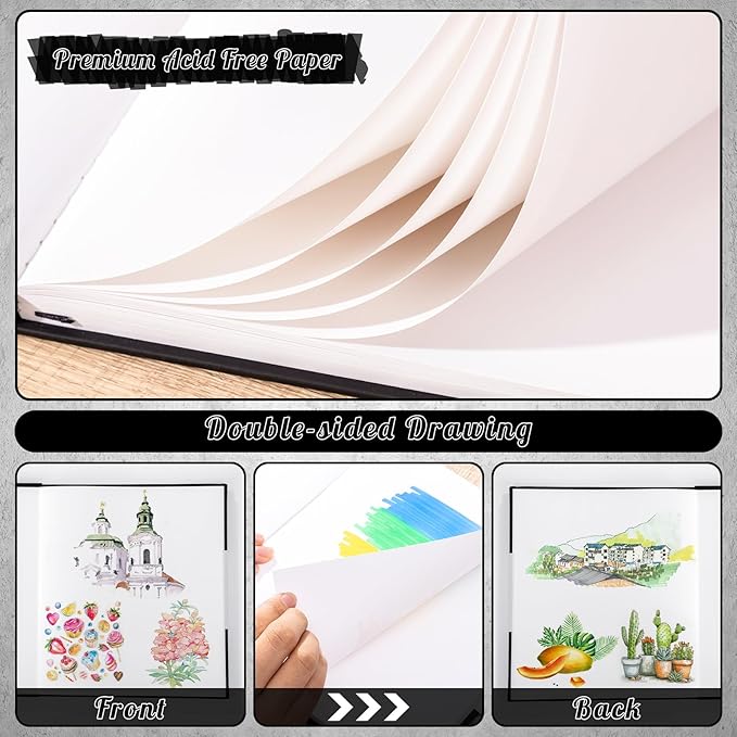 50 Sheets Hardcover Marker Paper Pad, 8.5x11in Alcohol Marker Paper Sketch Pad, 73lb/120gsm Heavyweight Spiral Sketch Book, Painting Coloring Drawing Book for Beginners Artists Ideal Gift