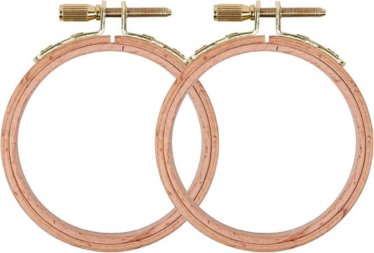 2 pack 2.75'' embroidery hoop, guofa 7cm round beech wood cross stitch hoops, hanging embroidery frame hoop for decoration
