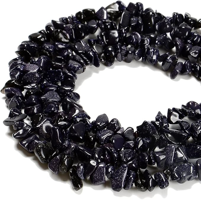 7-8mm Natural Blue Sandstone Gemstone Chips Beads Healing Crystals Waist Bracelets Necklace Kit Irregular Stone DIY Crafts Design Jewelry Making