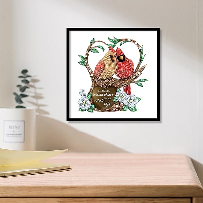 LazyFold Christmas Diamond Painting Kits, DIY Christmas Bird Partial Special Shaped Diamond Pictures Arts Paint by Number Kits Diamond Painting Kits for Home Wall Decor