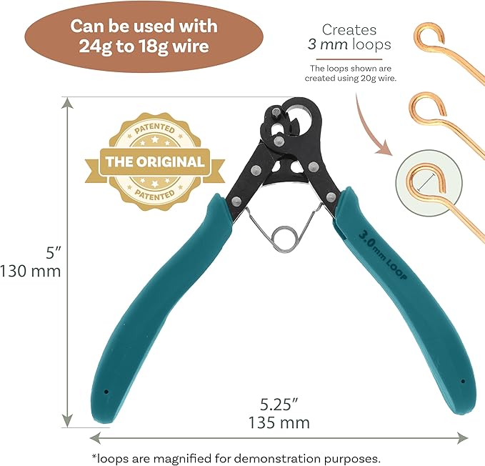 The Beadsmith Original One Step Looper – Create and Trim Consistent 3 mm Loops for Jewelry Making, Use With 24-18g Craft Wire (Patented)