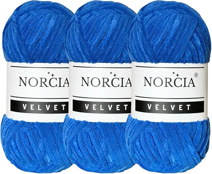 Soft Velvet Yarn Chenille for Crocheting Super Bulky 3x100g (3x74.3 yds) Baby Blanket Yarn for Knitting Amigurumi