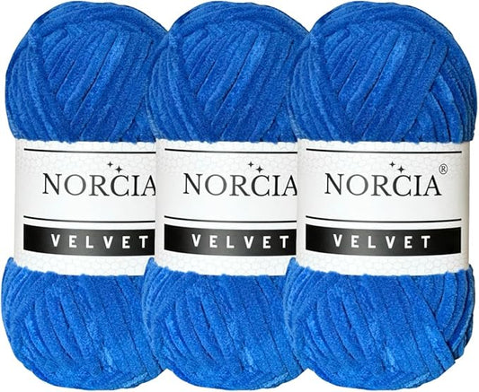 Soft Velvet Yarn Chenille for Crocheting Super Bulky 3x100g (3x74.3 yds) Baby Blanket Yarn for Knitting Amigurumi