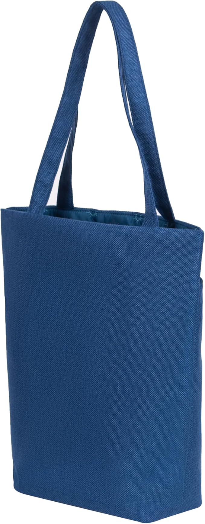 Linen Knitting Project Tote Bag,Portable Yarn Storage Bag for Crochet Accessories/Needles,Crochet Hooks Organizer,Knitting Bag for Crochet Lovers (Navy Blue)
