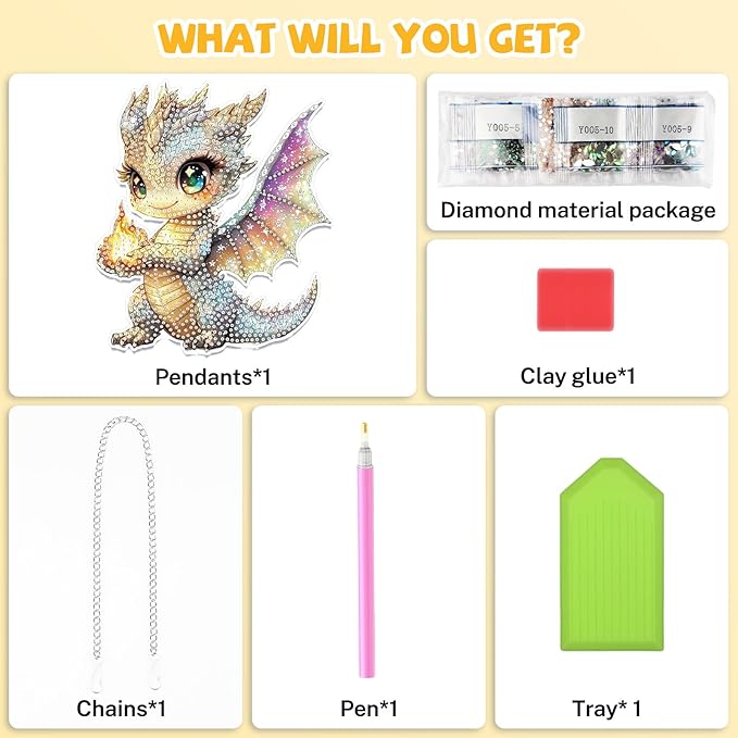 Bowetile Dragon Diamond Art Hanging Kits for Adults, 5D Special Shape Diamond Painting Window Pendant Kits, Gem Art Suncatchers Painting Ornament for Home Garden Wall Decor