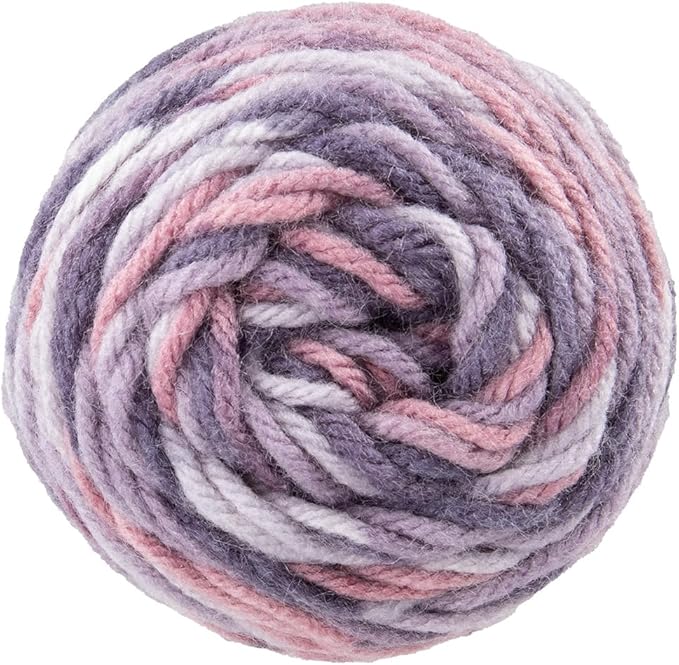 Craft County Size 4 (Medium) 100% Acrylic Fiber Yarn – Variety of Color and Pattern Options – Great for Crochet, Knitting, and Weaving (Berry Mix)
